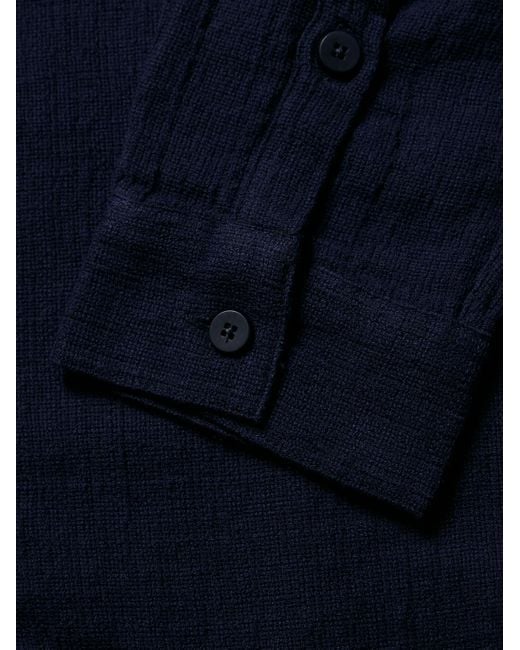 Folk Blue Cotton-gauze Overshirt for men