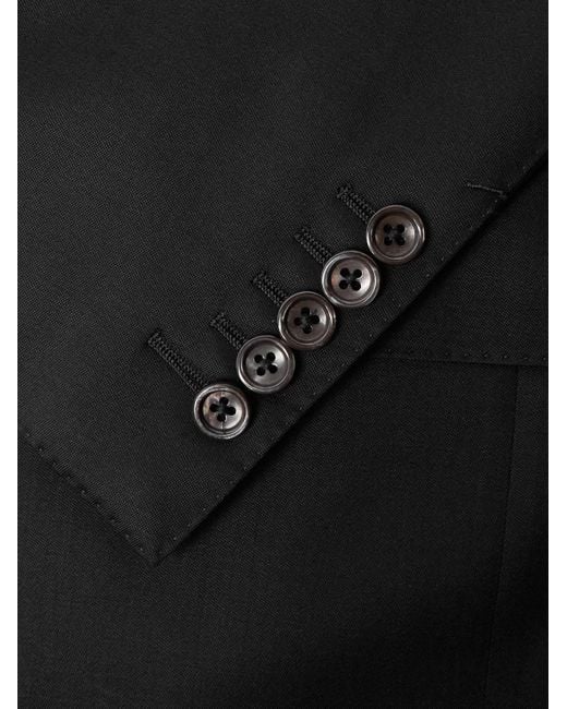 Tom Ford Black Shelton Grain De Poudre Wool And Mohair-Blend Suit Jacket for men