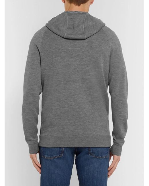 Loro Piana Gray Mélange Virgin Wool-Blend Zip-Up Hoodie for men