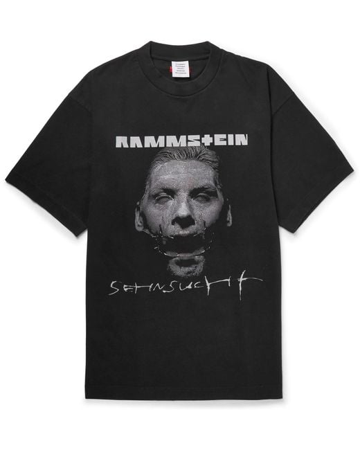 Vetements Black Rammstein Oversized Printed Cotton-jersey T-shirt for men