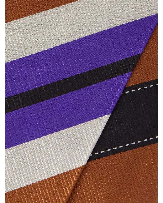 Dries Van Noten Natural 7.5Cm Striped Silk-Twill Tie for men