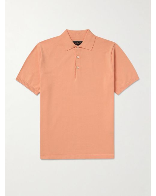 Beams Plus Orange Cotton Polo Shirt for men