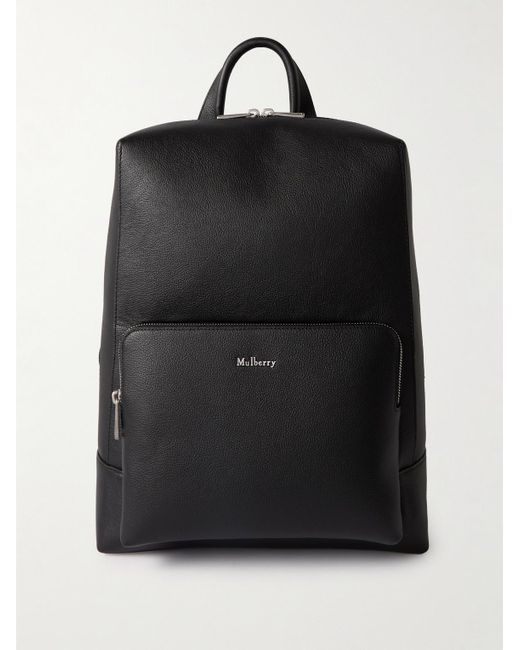 Mulberry Black Farringdon Pebble-Grain Leather Backpack for men