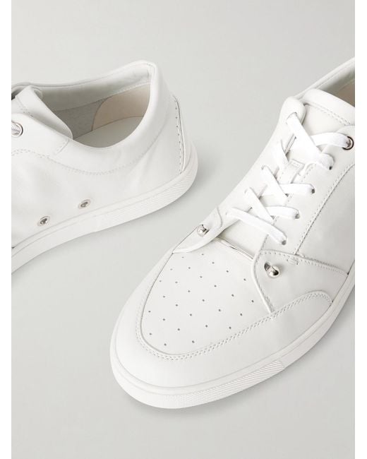 Christian Louboutin Natural Chambelisneak Embellished Perforated Leather Sneakers for men