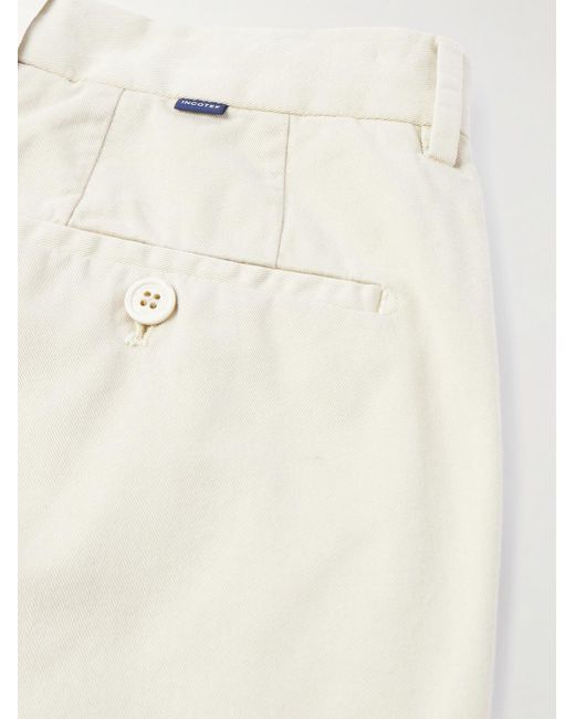 Incotex Venezia 1951 schmal geschnittene und schmaler zulaufende Hose aus Baumwoll-Twill in Stückfärbung in Natural für Herren