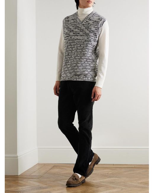 Mr P. Black Samuel Straight-Leg Cotton-Blend Corduroy Trousers for men