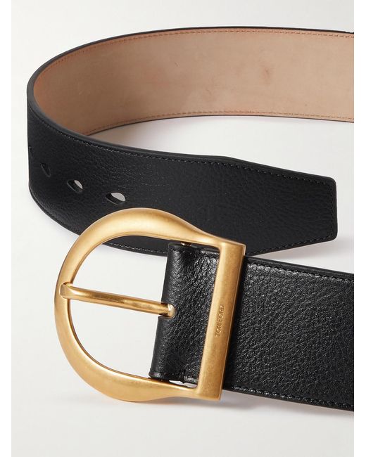 Tom Ford Black Full-Grain Leather Belt for men