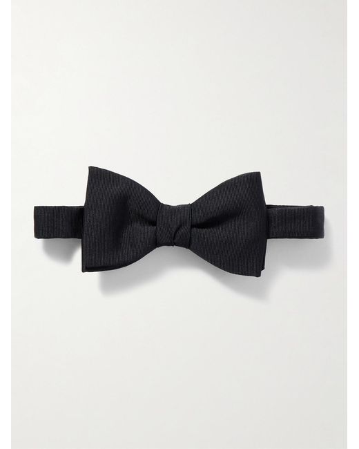Mr P. White Silk Bow-Tie And Pocket Square Set for men