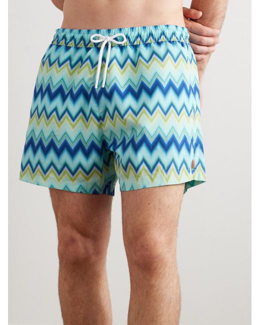 Shorts Da Mare Medi A Gamba Dritta A Righe di Missoni in Blue da Uomo