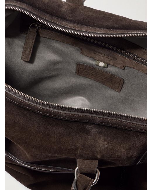 Officine Creative Black Jules 003 Airbrushed Suede Briefcase for men