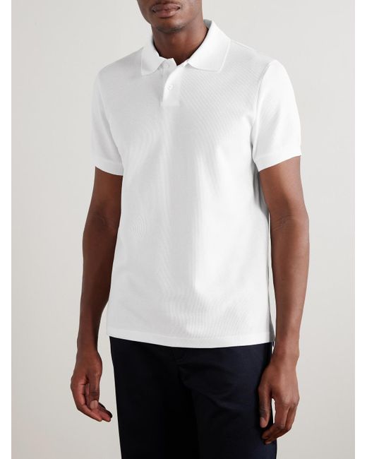 Dunhill Polohemd aus Baumwoll-Piqué mit Logostickerei in White für Herren