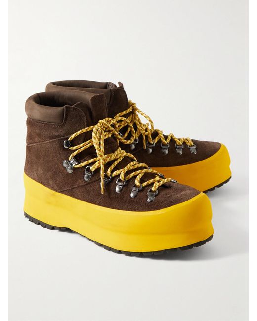 Diemme Yellow Throwing Fits Rosset Rubber-trimmed Suede Boots for men