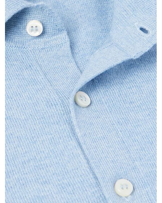 Sid Mashburn Blue Slim-Fit Cotton And Cashmere-Blend Polo Shirt for men