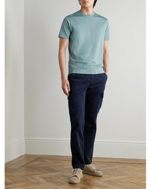 Sunspel Blue Slim-Fit Supima Cotton-Jersey T-Shirt for men