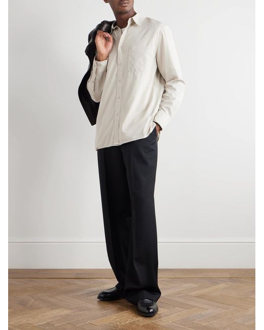 Nili Lotan Natural Finn Cotton Oxford Shirt for men