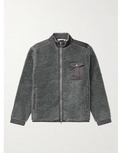 Peter Millar Gray Autumn Shell-trimmed Fleece Jacket for men