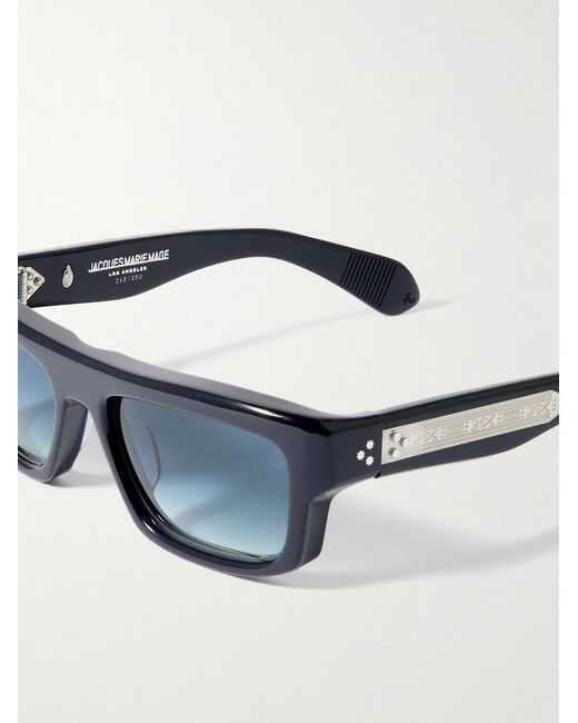Jacques Marie Mage Blue Cleavon Square-Frame Acetate Sunglasses for men