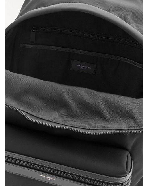 Saint Laurent Black City Leather-trimmed Shell Backpack for men