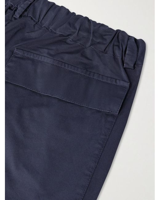 Barena Blue Tapered Stretch-Cotton Gabardine Trousers for men