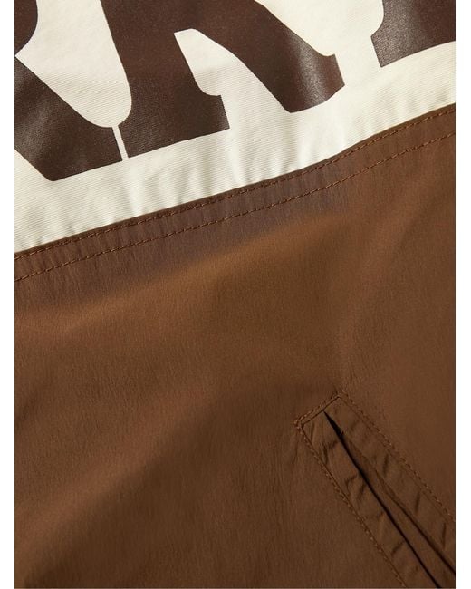 CHERRY LA Brown Pit Crew Logo-Print Padded Shell Jacket for men