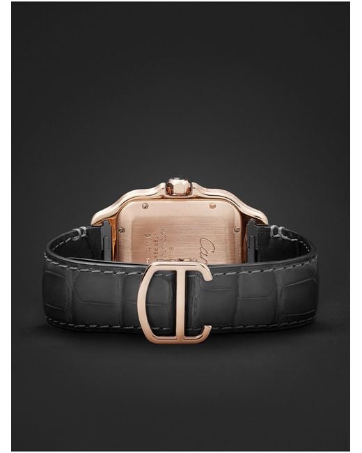 Cartier Black Santos Automatic 18-Karat Rose Interchangeable Watch, Ref. Wgsa0011 for men