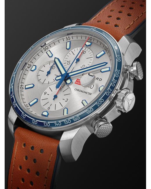 Chopard Black Mille Miglia Gts Limited Edition Automatic Chronograph 44mm Stainless Steel And Leather Watch for men
