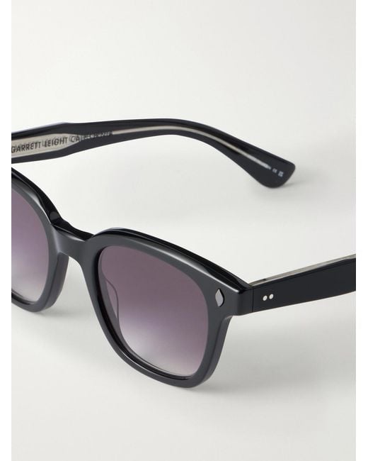 Garrett Leight Black Broadway D-Frame Tortoiseshell Acetate Sunglasses for men