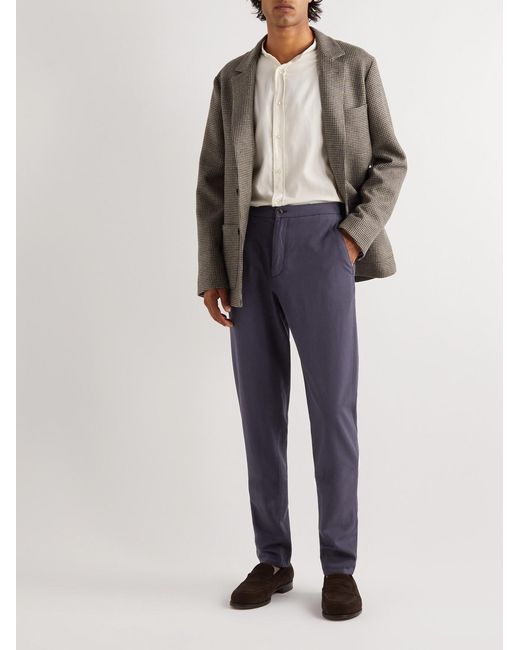 Boglioli Blue Tapered Virgin Wool-Twill Trousers for men