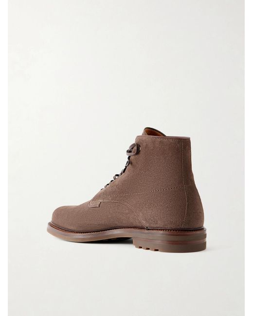 Officine Creative Brown Aston Flexi 003 Suede Boots for men