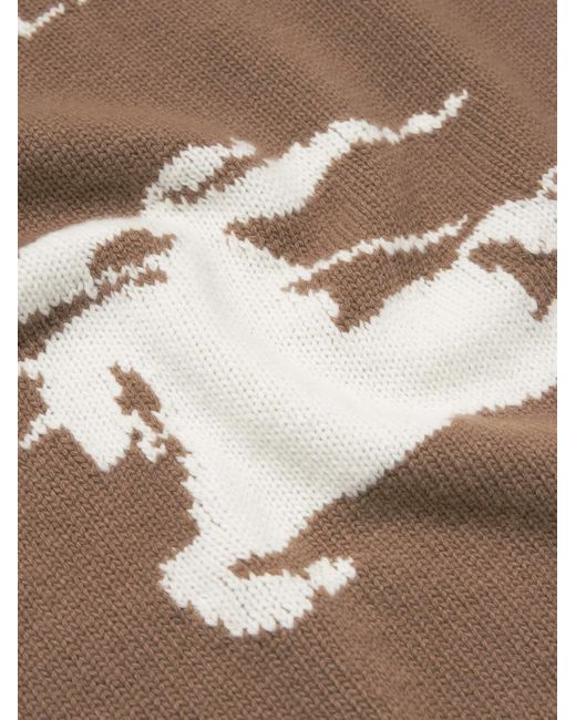 Burberry Natural Intarsia-knit Wool And Cashmere-blend Sweater for men