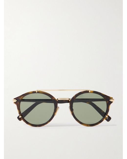 Dior Brown Diorblacksuit R7U Tortoiseshell Acetate And-Tone Round-Frame Sunglasses for men