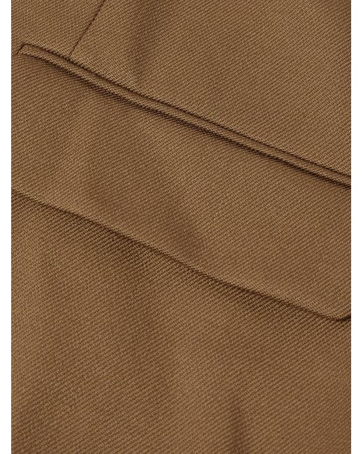 AMI Natural Double-Breasted Wool-Gabardine Coat for men