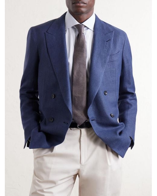 Canali Blue 8Cm Silk-Jaquard Tie for men