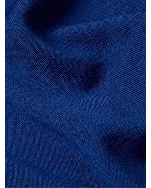 Loro Piana Blue Slim-Fit Wish Virgin Wool Polo Shirt for men