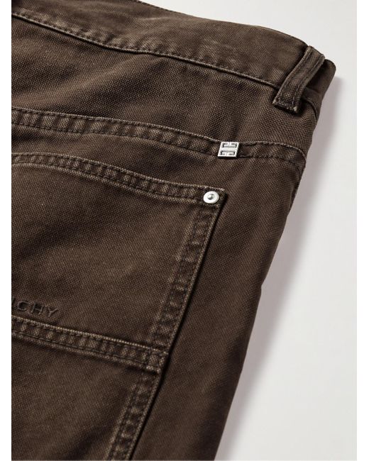 Pantaloni a gamba dritta in tela di cotone Carpenter di Givenchy in Brown da Uomo