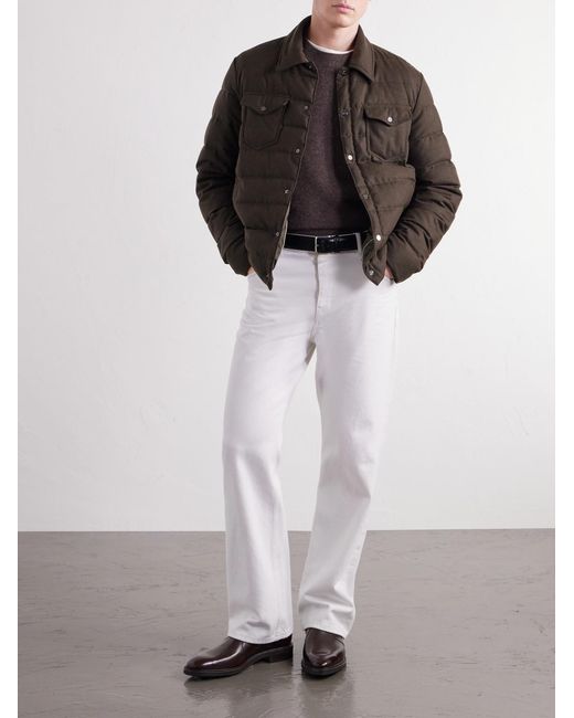 Herno Black Quilted Flannel Down Jacket for men