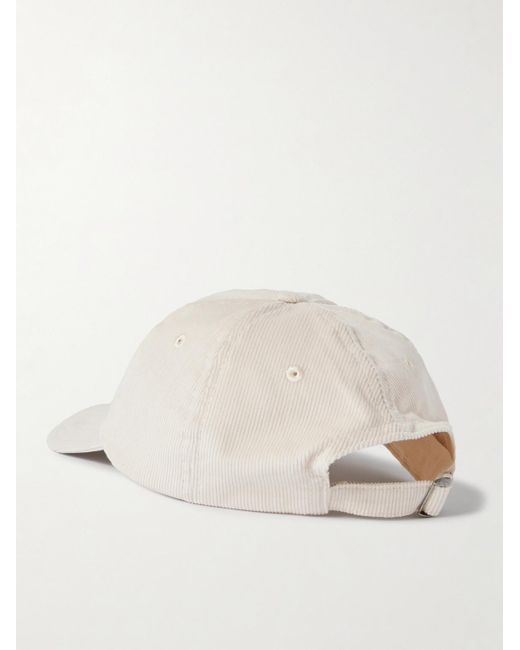Drake's Natural Logo-appliquéd Cotton-corduroy Baseball Cap for men