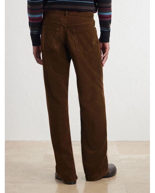 Dries Van Noten Brown Straight-Leg Cotton-Corduroy Trousers for men