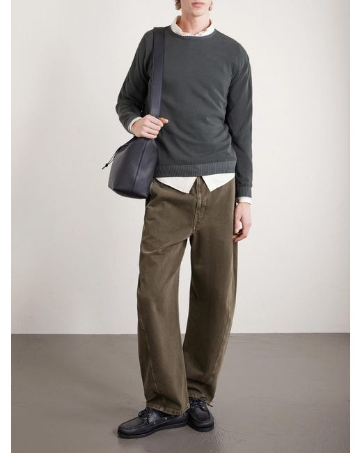 Fedeli Gray Cotton Sweater for men