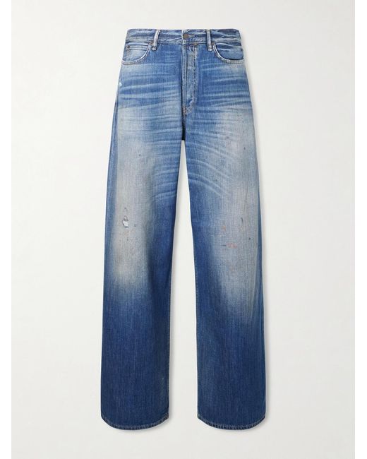 Acne Blue Straight-leg Distressed Jeans for men