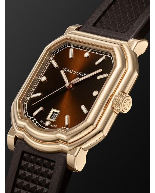 Gerald Charles Black Maestro 2.0 Ultra-Thin Automatic 39Mm 18-Karat Rose And Rubber Watch, Ref. No. Gc2.0-Rg-05 for men