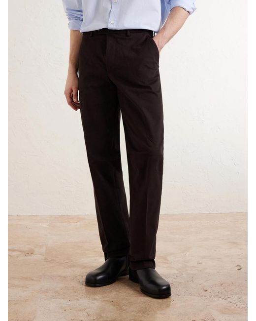 James Purdey & Sons Brown Straight-leg Stretch Cotton-twill Trousers for men