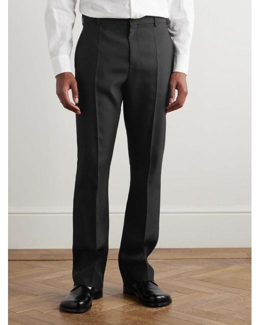 Loewe Black Straight-Leg Wool And Silk-Blend Tuxedo Trousers for men