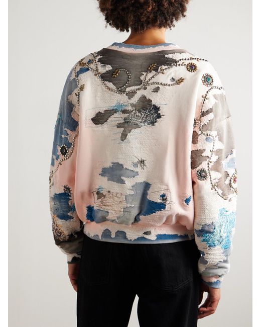 PROLETA-RE-ART Multicolor Embellished Embroidered Printed Cotton-Jersey Sweatshirt for men
