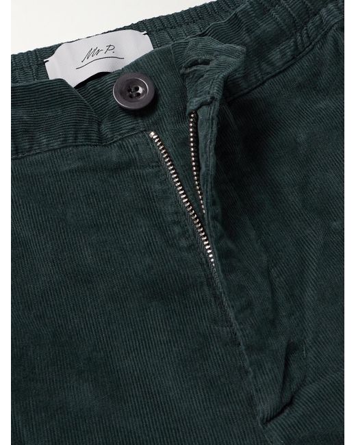 Mr P. Green Straight-leg Garment-dyed Stretch Organic Cotton-needlecord Trousers for men