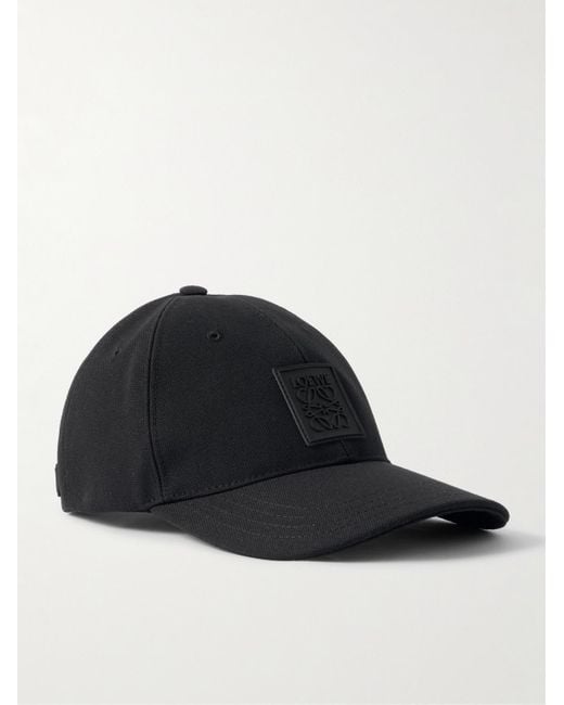 Loewe Black Logo-Appliquéd Cotton-Canvas Baseball Cap