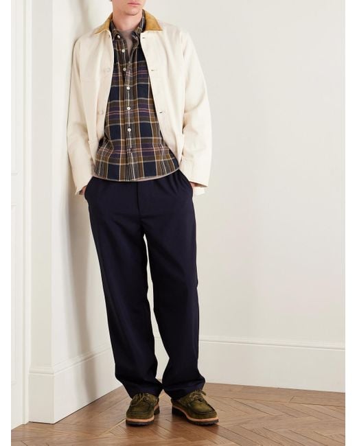 Corridor NYC Gray Tea Tree Checked Cotton Shirt for men