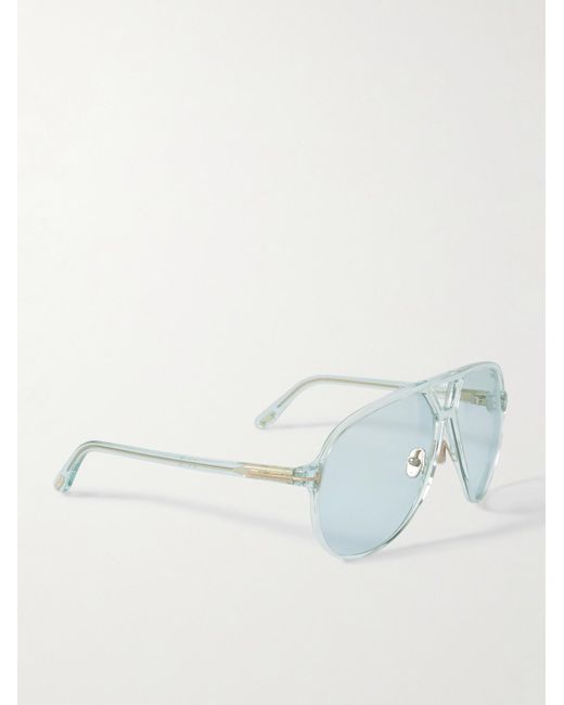 Tom Ford Blue Bertrand Aviator-style Acetate Sunglasses for men