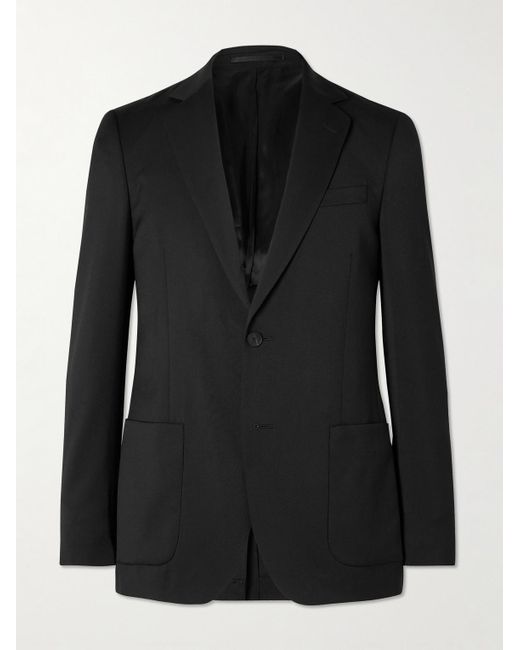 Mr P. Black Slim-fit Wool-twill Suit Jacket for men
