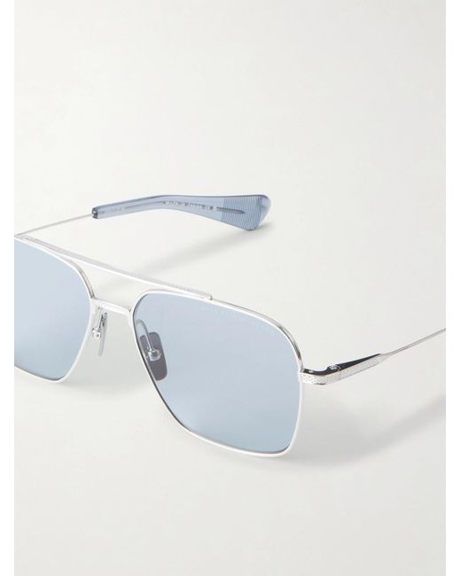 Dita Eyewear Blue Flight-Seven Aviator-Style Titanium Sunglasses for men